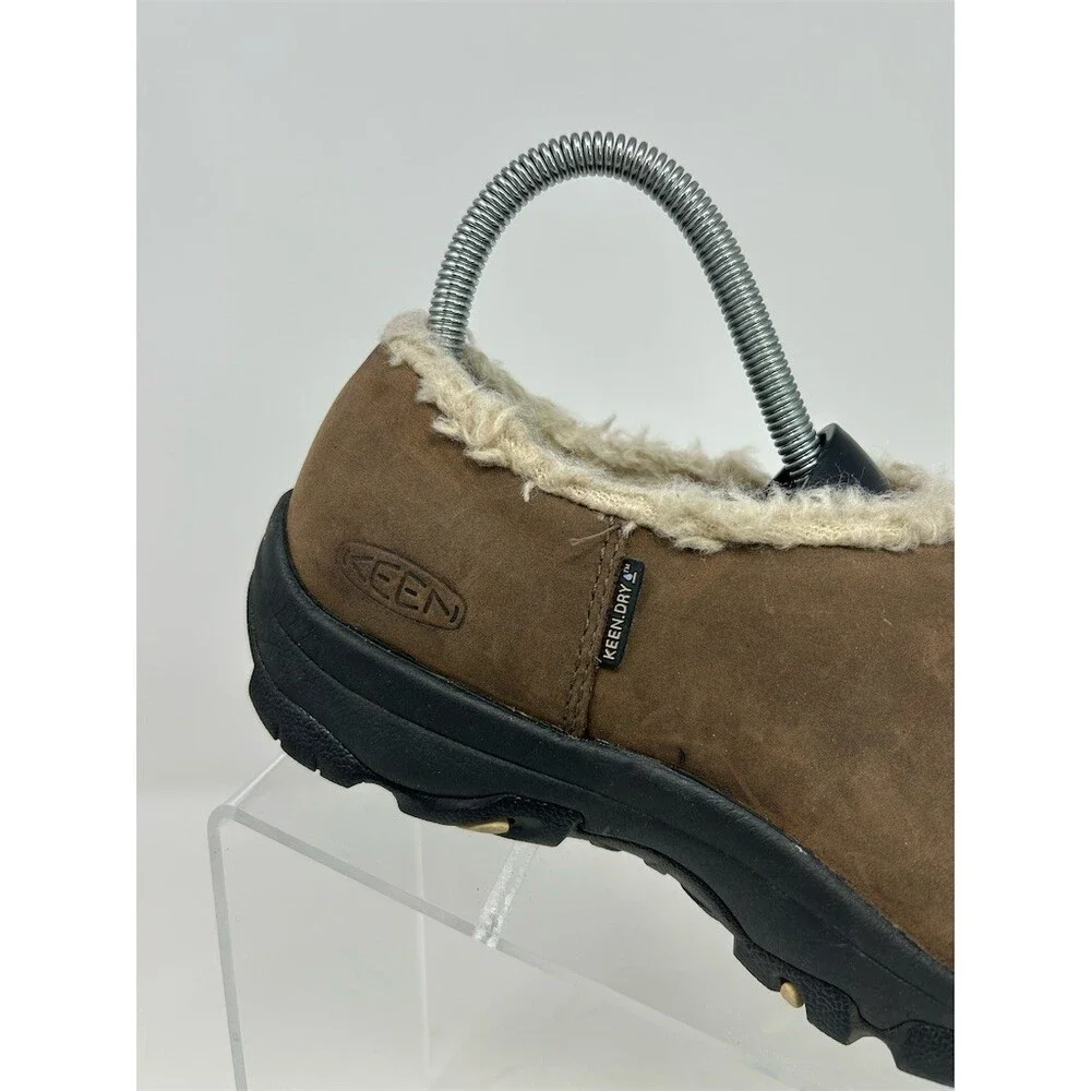 KEEN Bailey Slip-On Shoes Womens Brown Waterproof Faux Fur Lined Outdoor Size 7